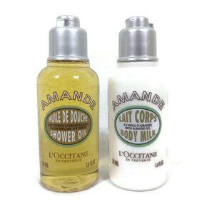 L'occitane Almond Shower Oil & Body Milk Set 50ml X 2 New